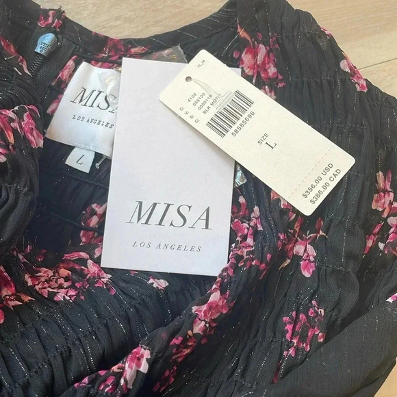 MISA Los Angeles Roisin Dress Black & Pink - Picture 11 of 12